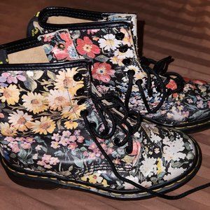 Rare Vintage Floral Doc Martens, UK5 US7, Made in England